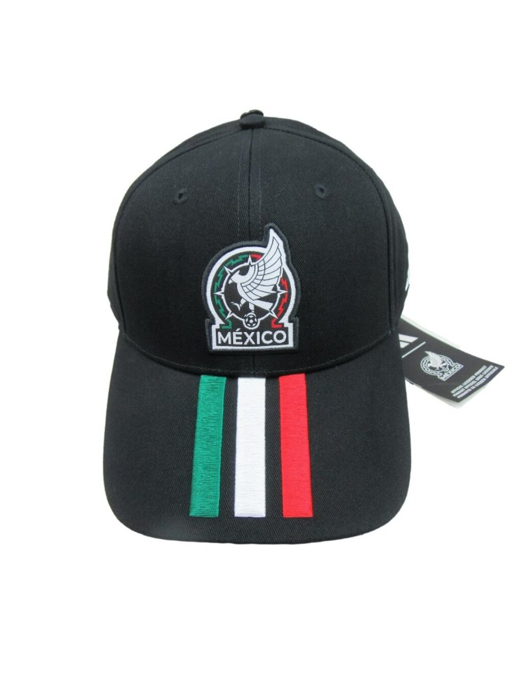 Adidas 3 Stripes Mexico 26 Black Baseball Cap Hat Men's Adjustable Strapback NEW